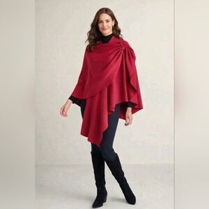 Soft Surroundings Red Grecian Crossbody Wrap Bohemian Elegant Luxury